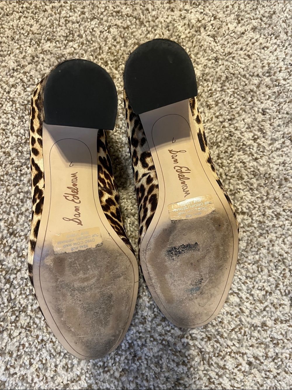 Sam Edelman “JUNIE” Leopard-Print Block Heel Pumps - Tan/Black - Picture 8 of 8